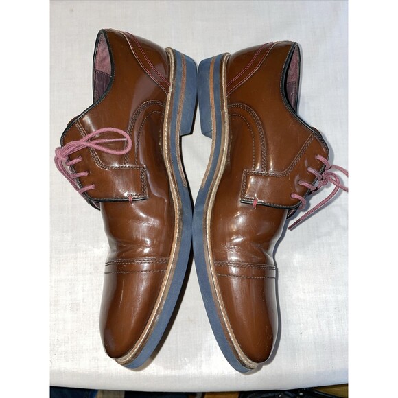 Ted Baker Captoe Dress Shoes Mens Size 9 M Brown Leather Oxfords Block Heels main image 7